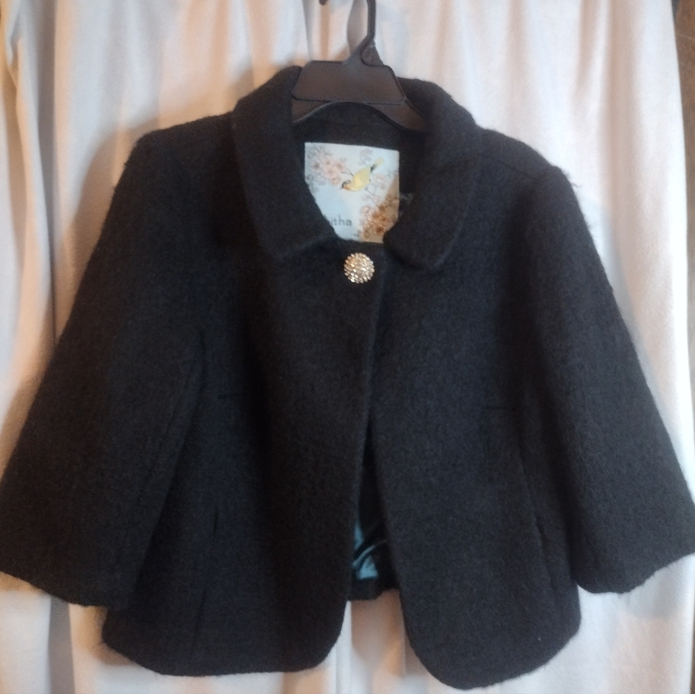 Tabitha Black Jacket With Rhinestone Button - image 1